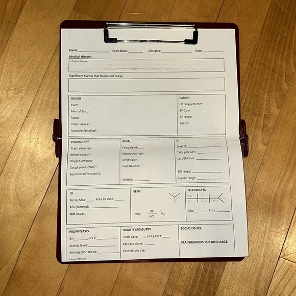 White Coat Clipboard Nursing Edition in Wine Color - Picture 2 of 12